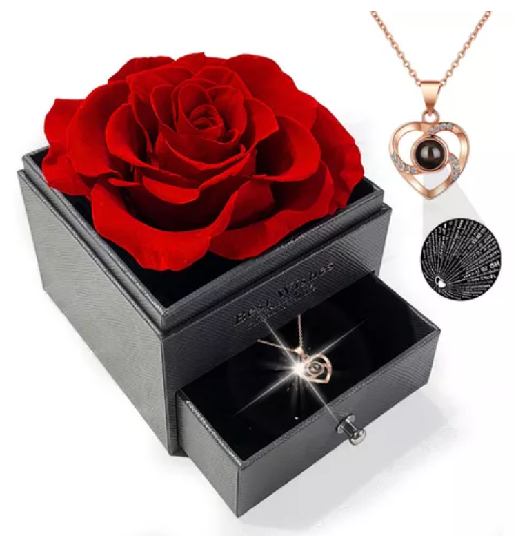 SAN VALENTIN REGALO| COLLAR Y ROSA ETERNA con ENVIO GRATIS y PAGO CONTRAENTREGA