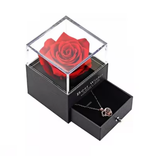 SAN VALENTIN REGALO| COLLAR Y ROSA ETERNA con ENVIO GRATIS y PAGO CONTRAENTREGA